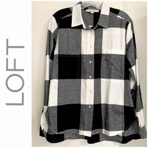 LOFT🖤🤍flannel shirt🤍🖤 size M, like new condition (worn once)